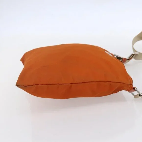 Authentic PRADA Shoulder Bag Nylon Orange Silver - Picture 11 of 16